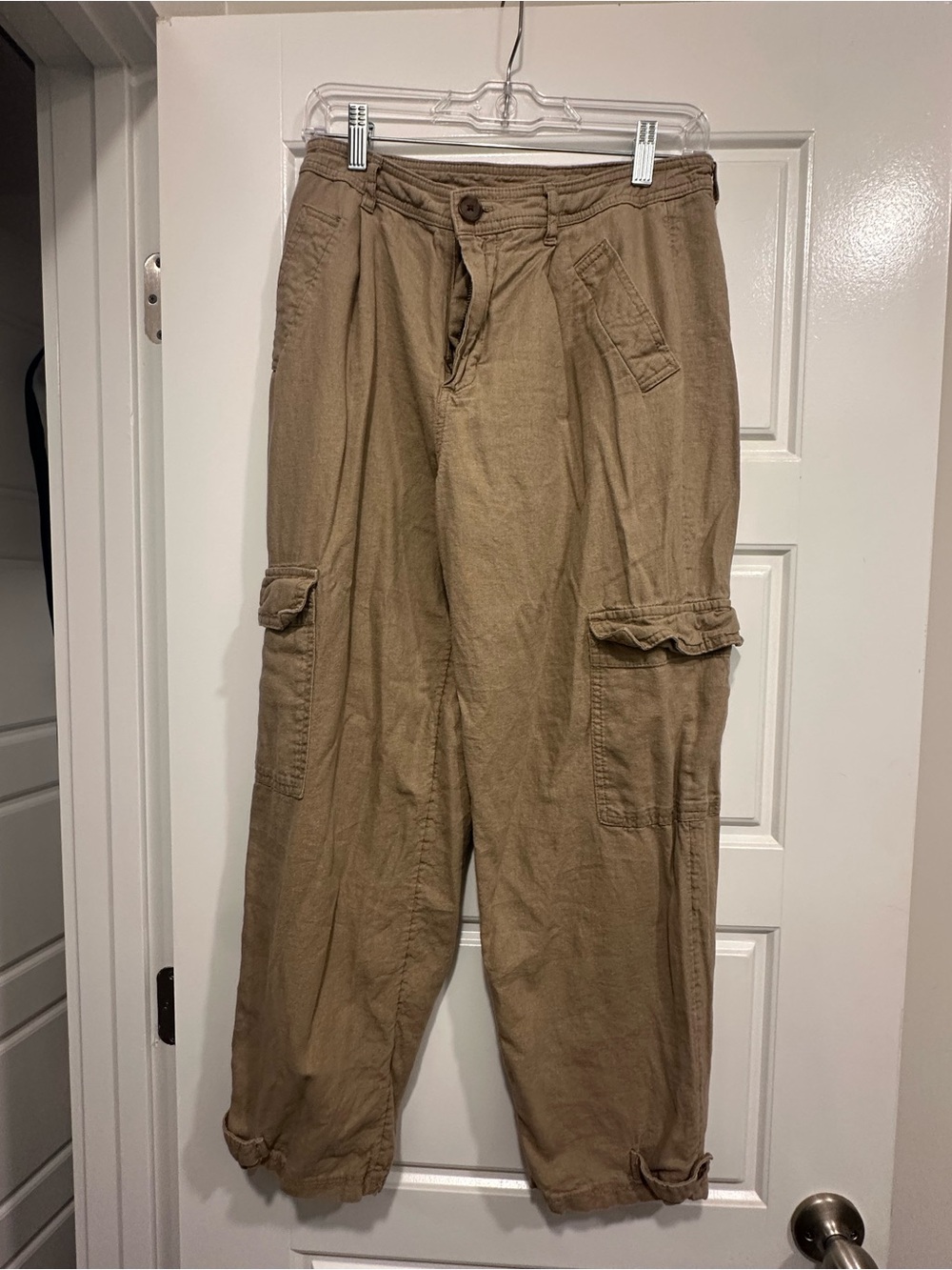 a new day Tan Cargo Trousers with Utility Pockets